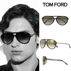 Tom Ford Samson Havana TF 909 52Q Aviator Plastic Havana Pilot Sunglasses NWT